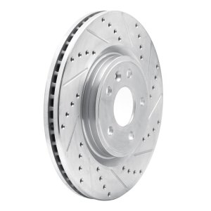 Ford Flex Brake Rotor (1) - Front Right - R1 Concepts - Drilled & Slotted - Silver - `11-`19